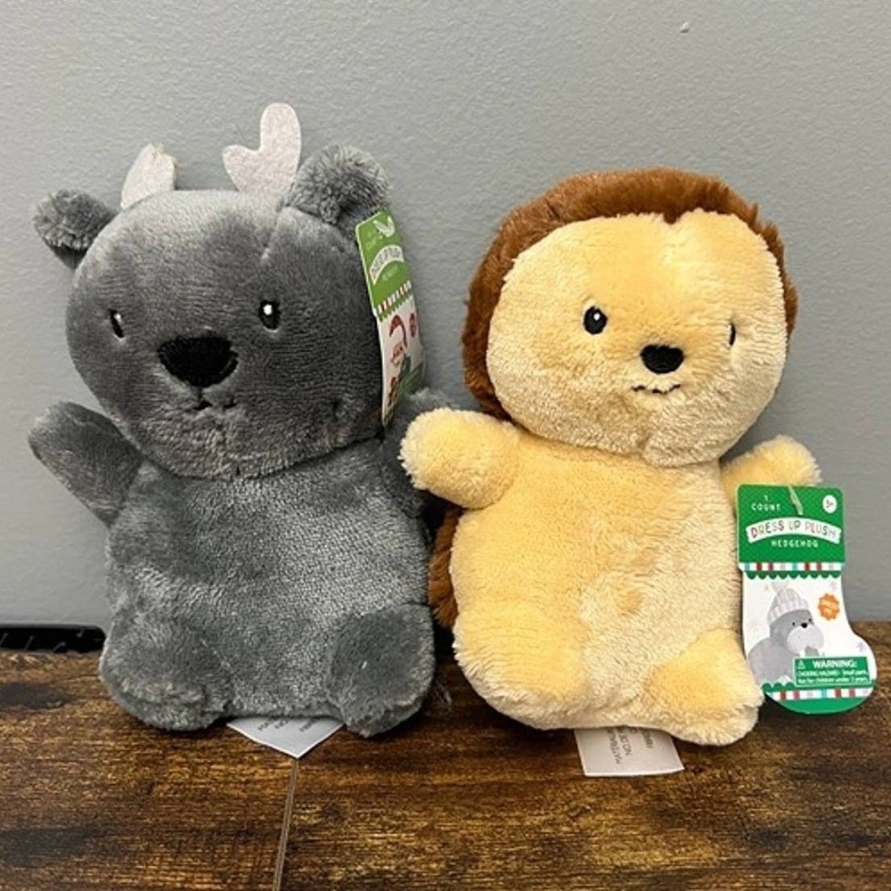 Animal Adventure Dress Up Plush Reindeer and Hedgehog Set NWT Stuffed Toy